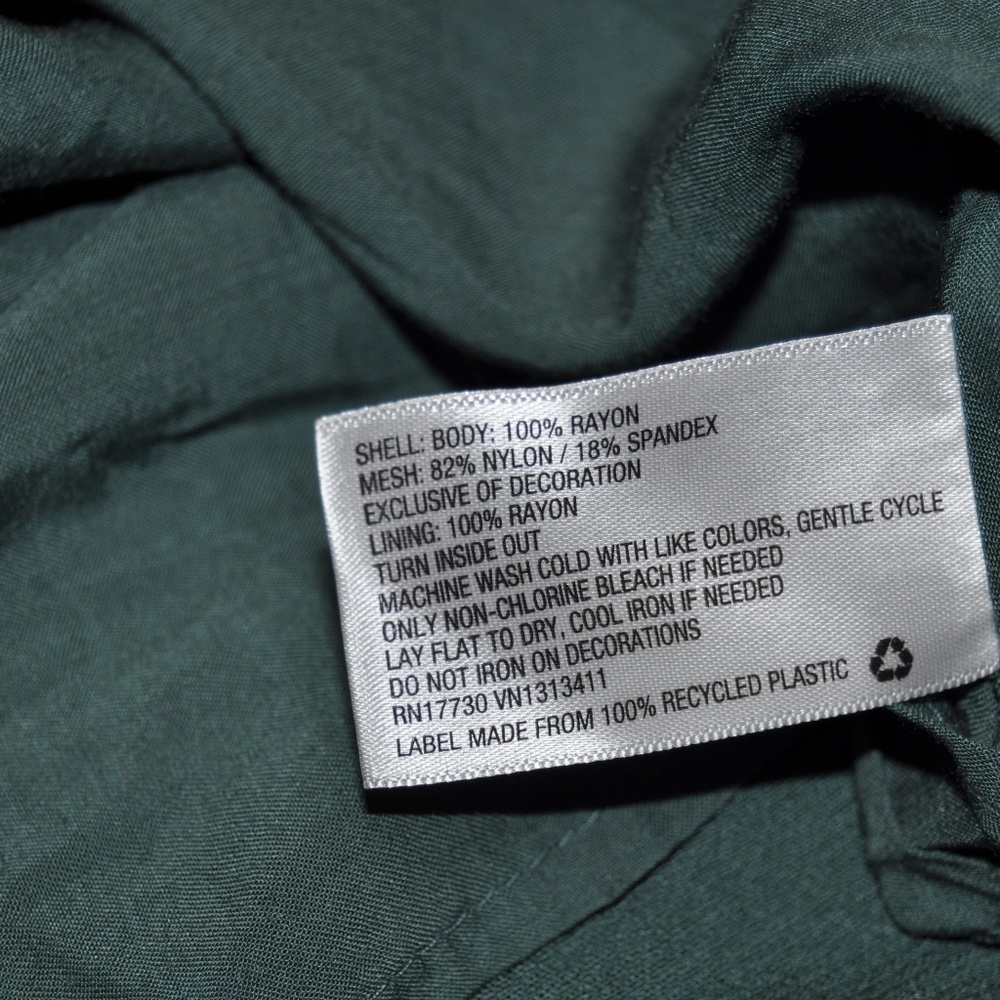 "SALE" NEW Teal Green Lace Insert Shift Dress [C5] - Picture 6 of 7